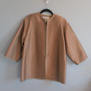 Vintage Mary McFadden Couture Silk Copper Evening Jacket